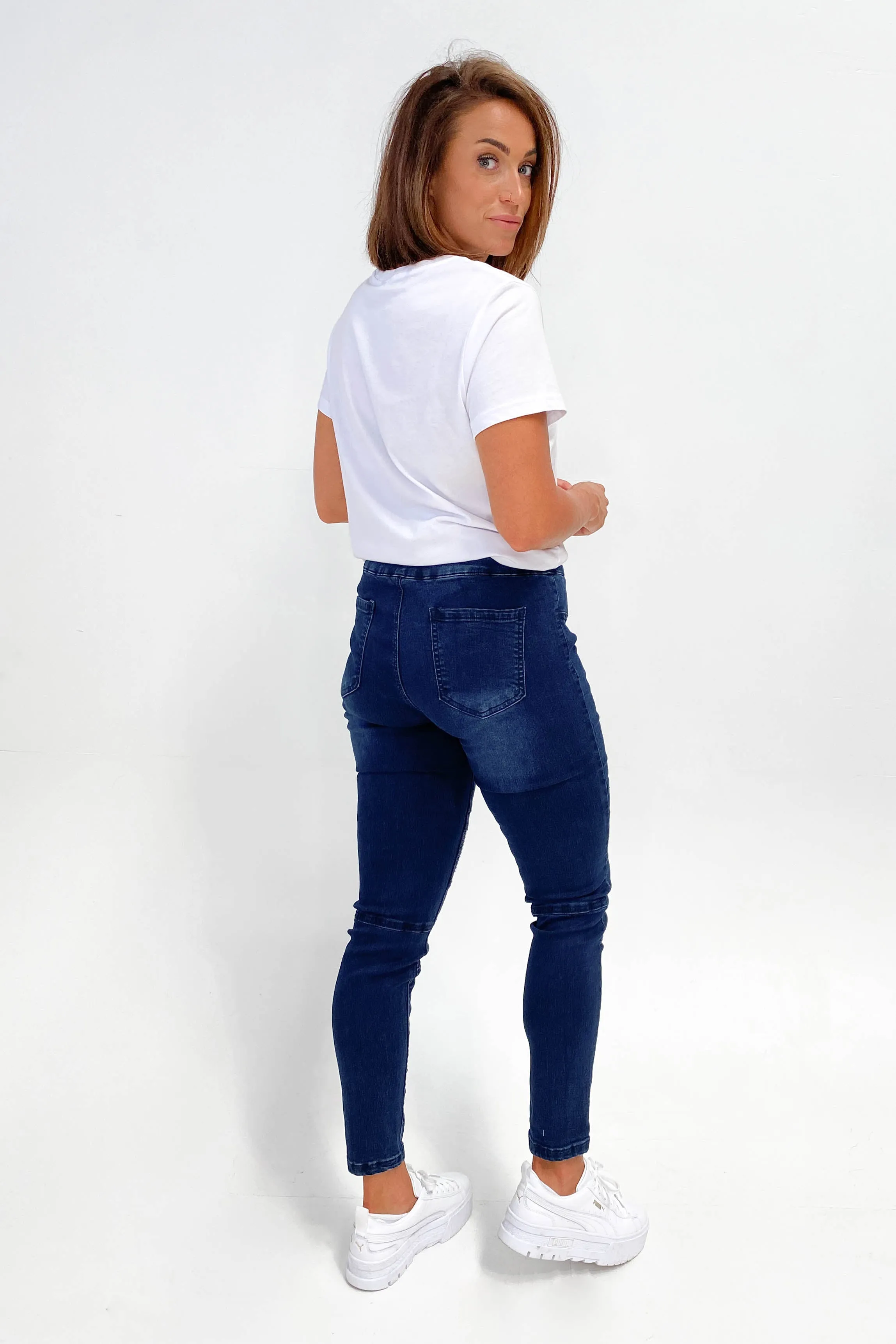 Wakee Lisa Stretch Denim Dark Blue