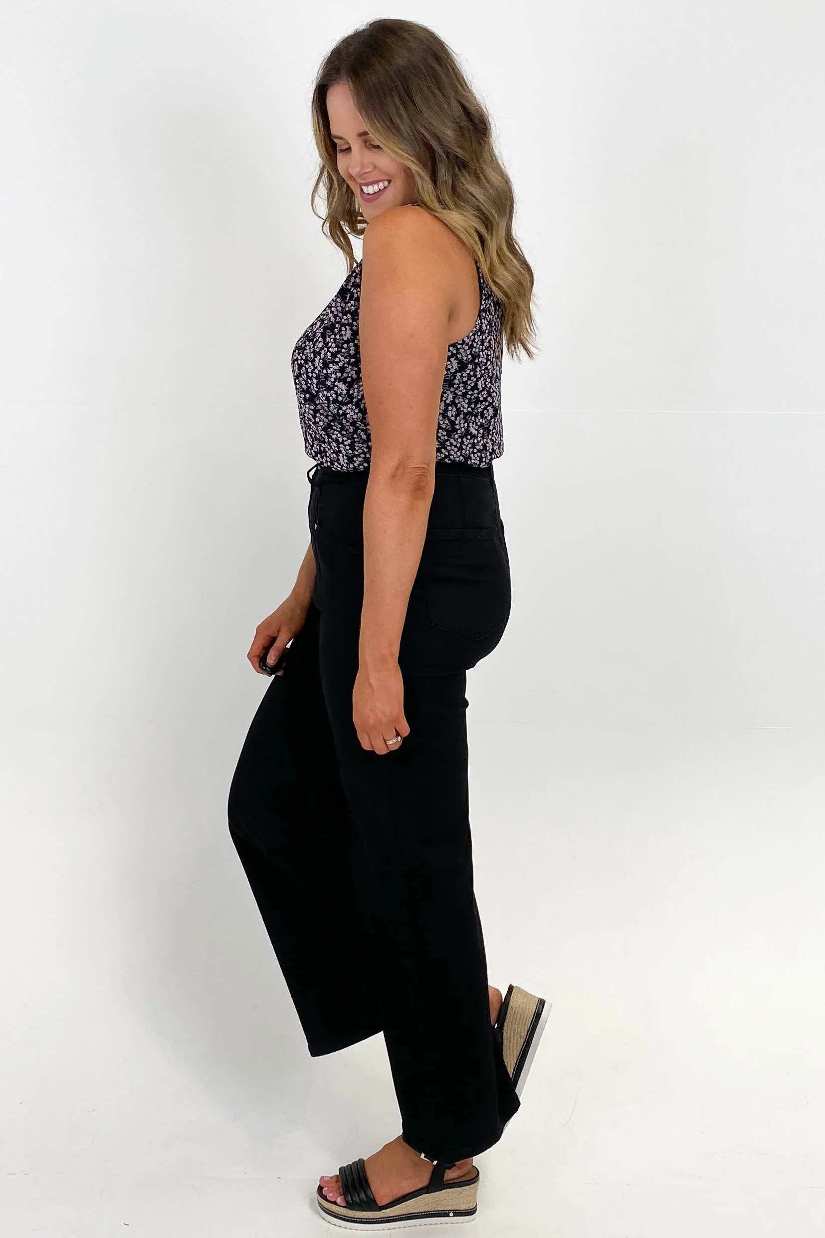 Wakee Natalia Wide Leg Jean Black