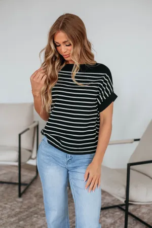 Wesson Striped Top - Black Mix