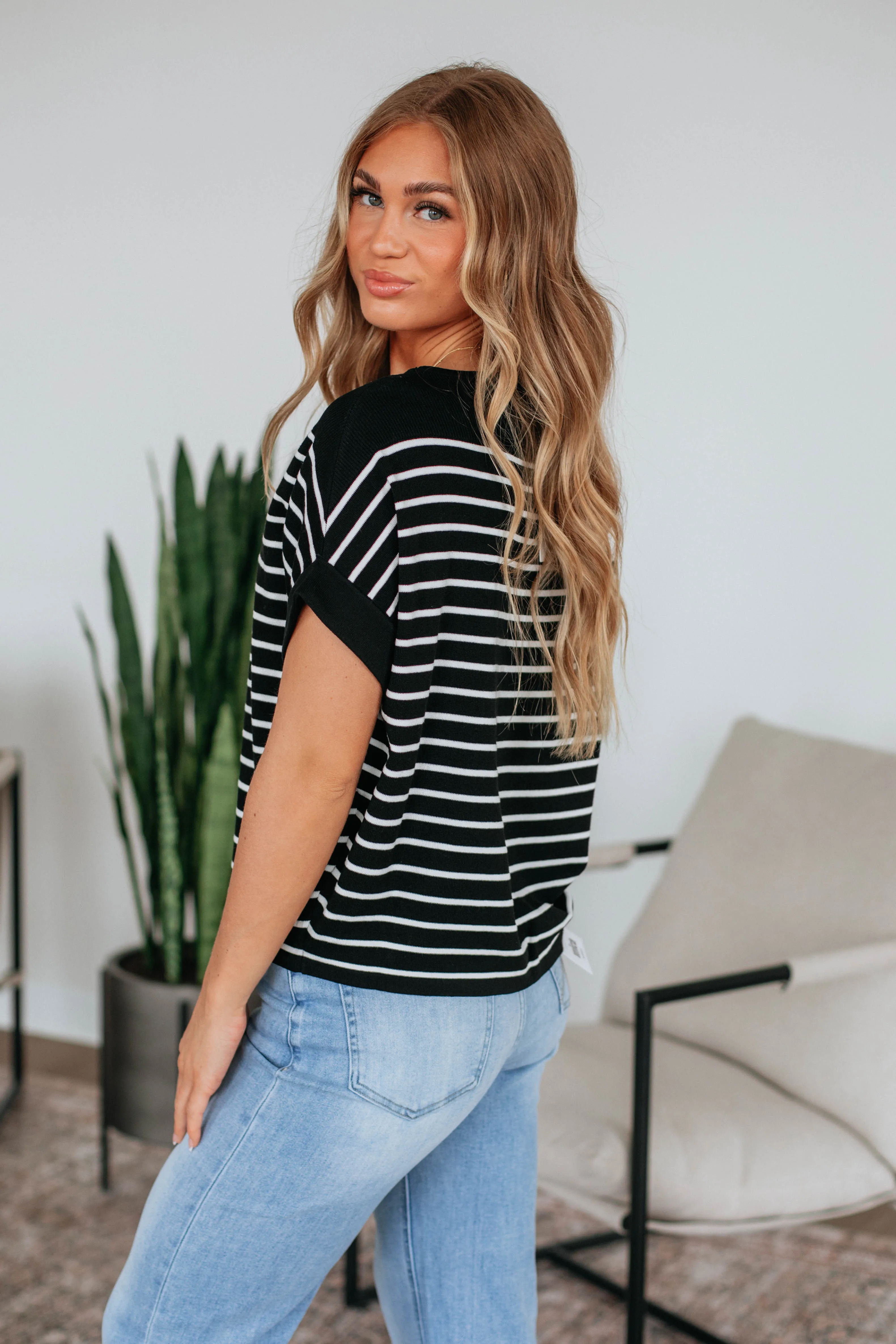 Wesson Striped Top - Black Mix