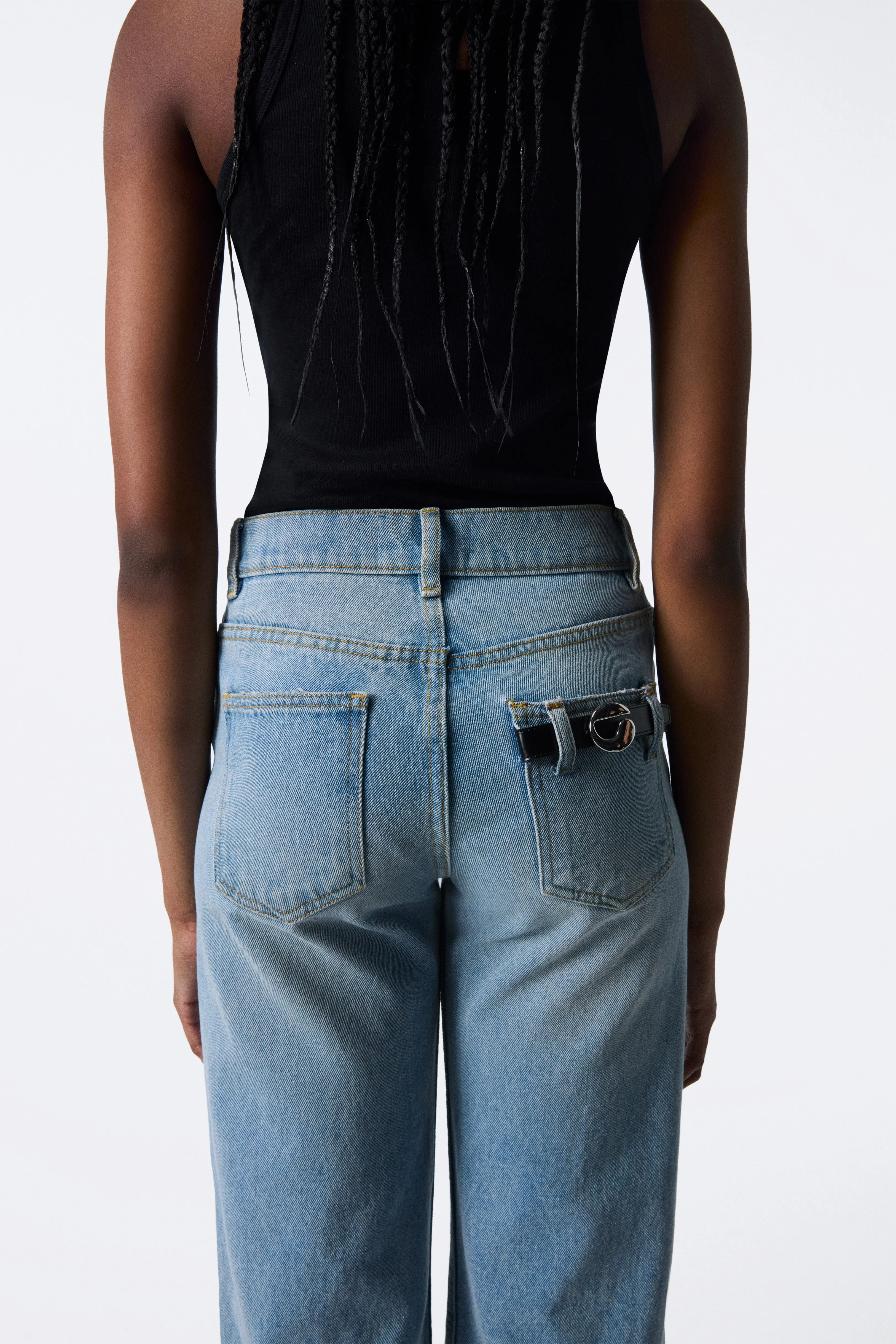 Wide Leg Denim Pants