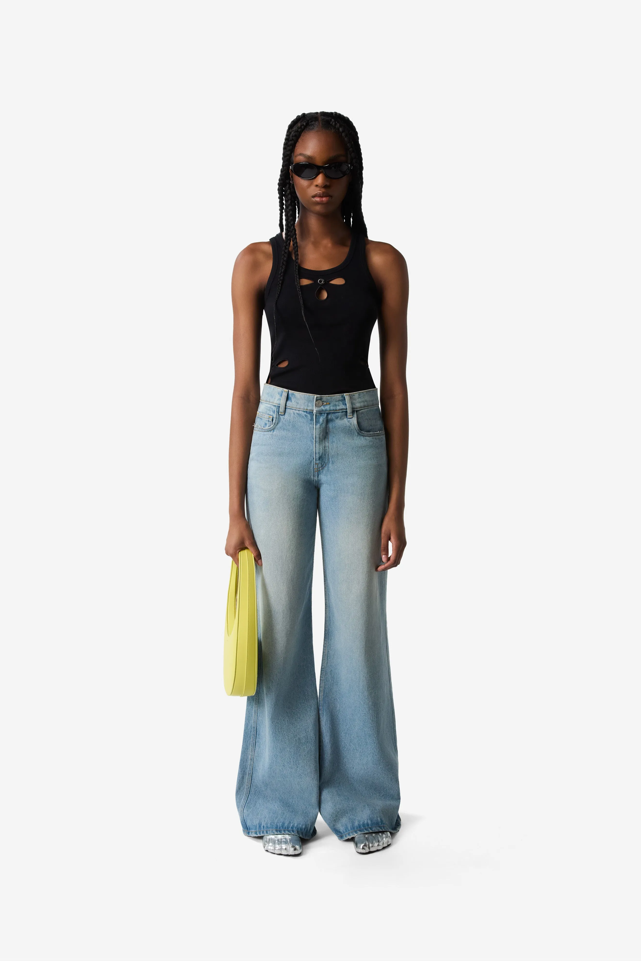 Wide Leg Denim Pants