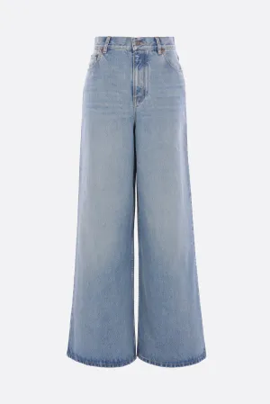 wide-leg jeans in denim