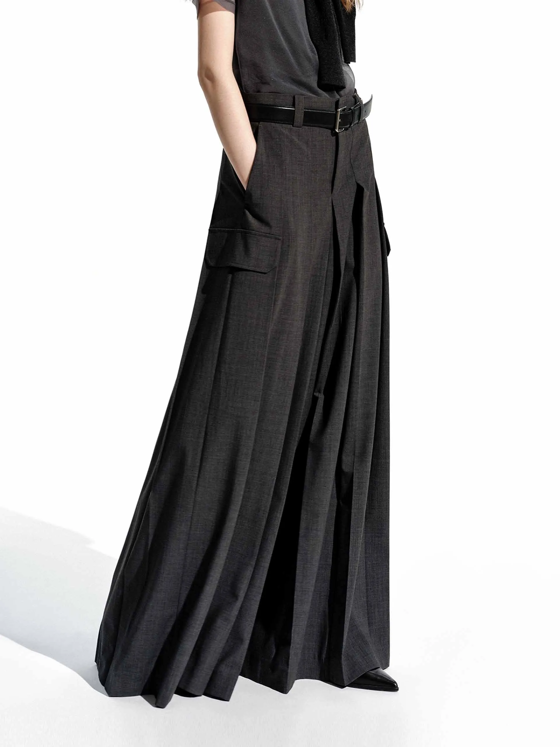 Wide Leg Pleated Pants