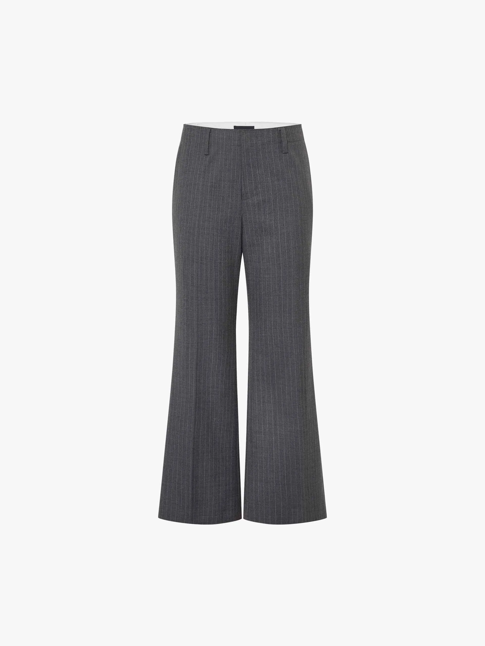 Wool Blend Pinstriped Pants