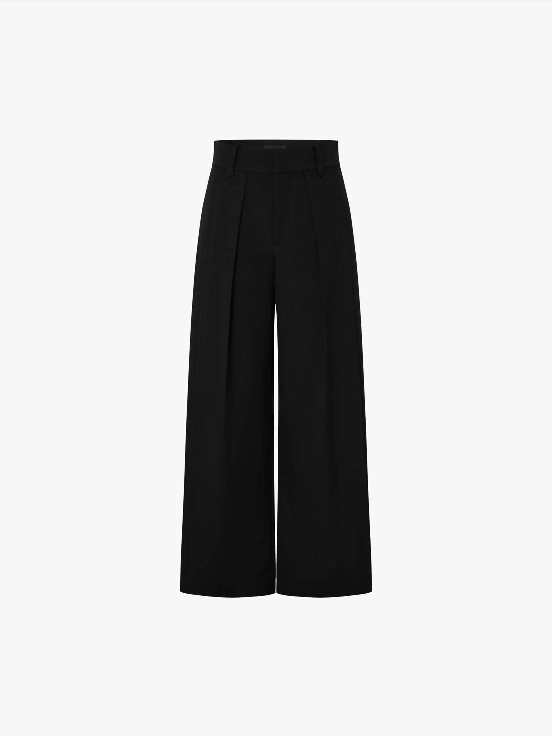 Wool Blend Relaxed Pants