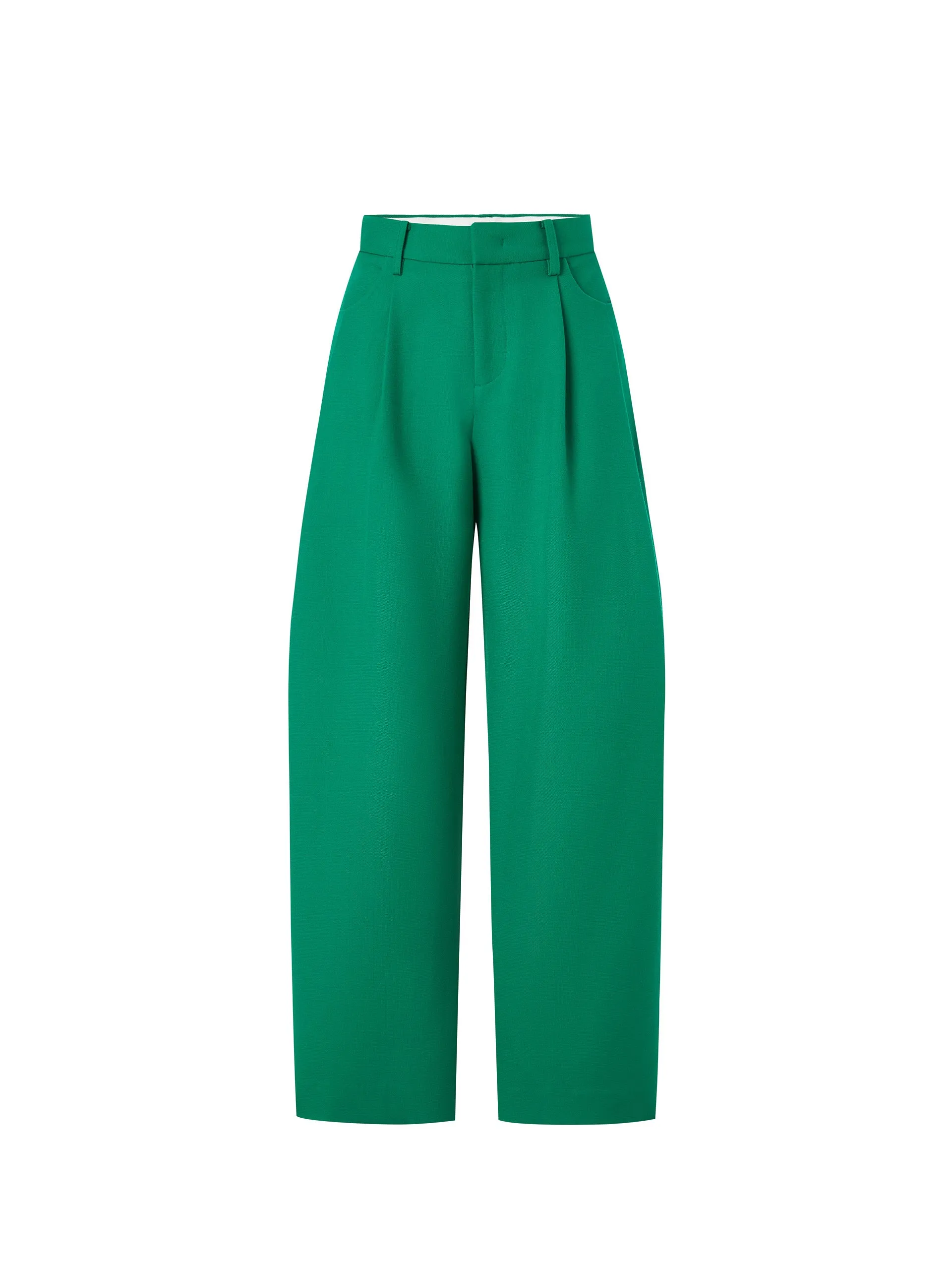 Wool Blend Wide Leg Suit Pants