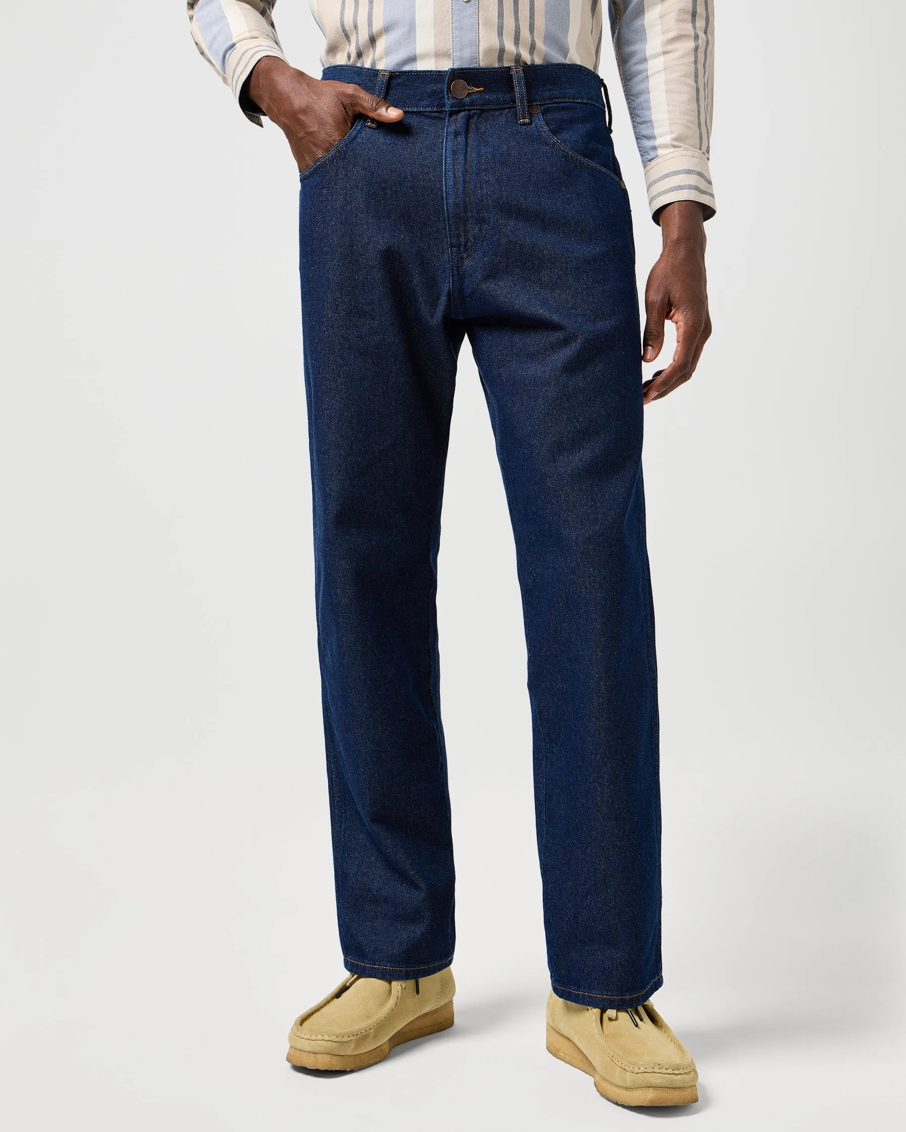 Wrangler Frontier Lightweight Relaxed Straight Mens Jeans - Rinsed Night