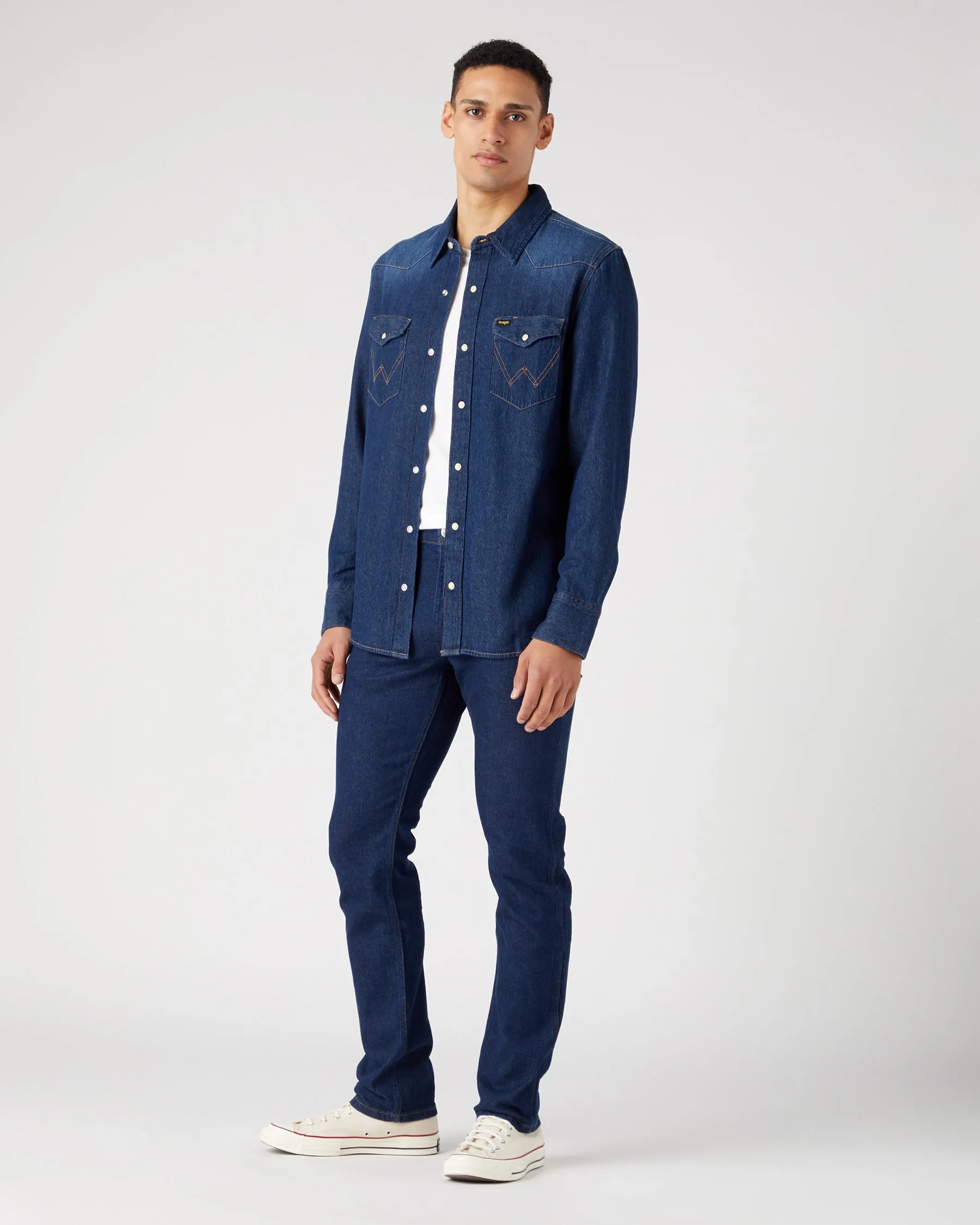 Wrangler Icons 27MW Western Denim Shirt - Darkstone