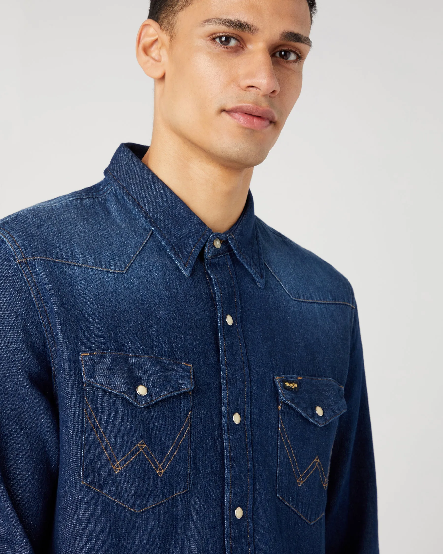 Wrangler Icons 27MW Western Denim Shirt - Darkstone