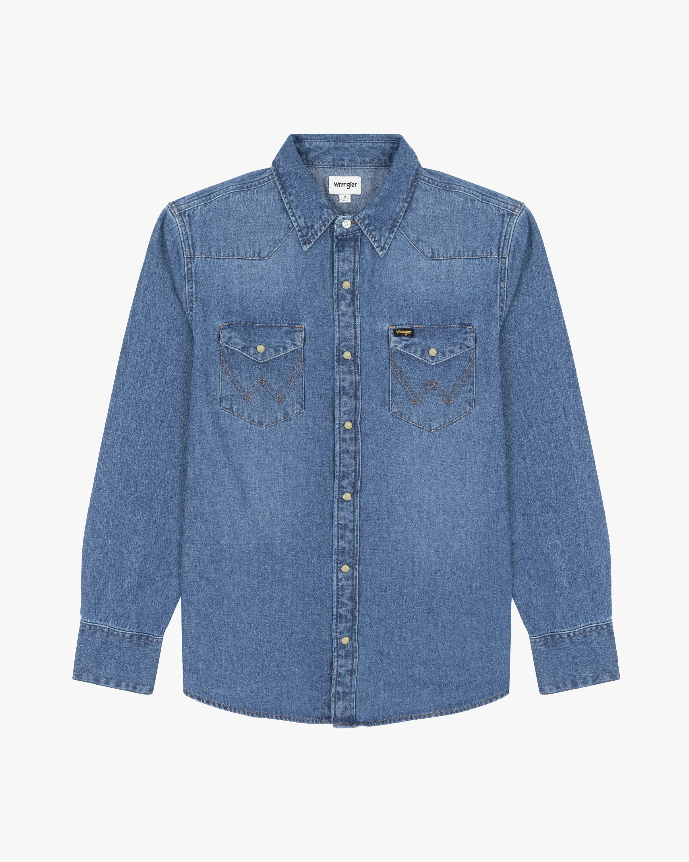 Wrangler Icons 27MW Western Denim Shirt - Icon Mid Stone