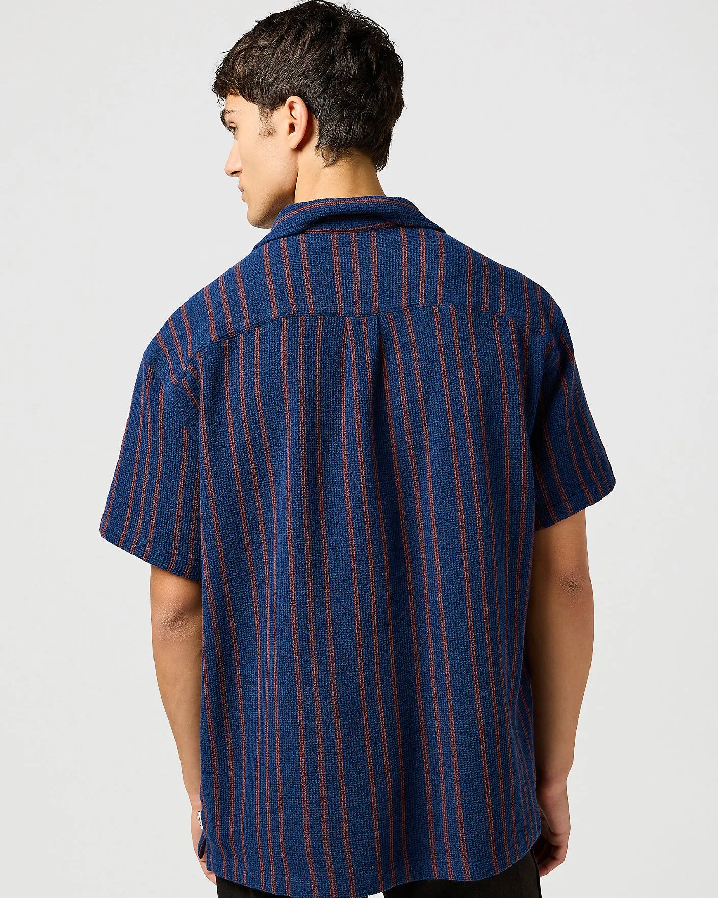 Wrangler S/S Resort Shirt - Navy Stripe