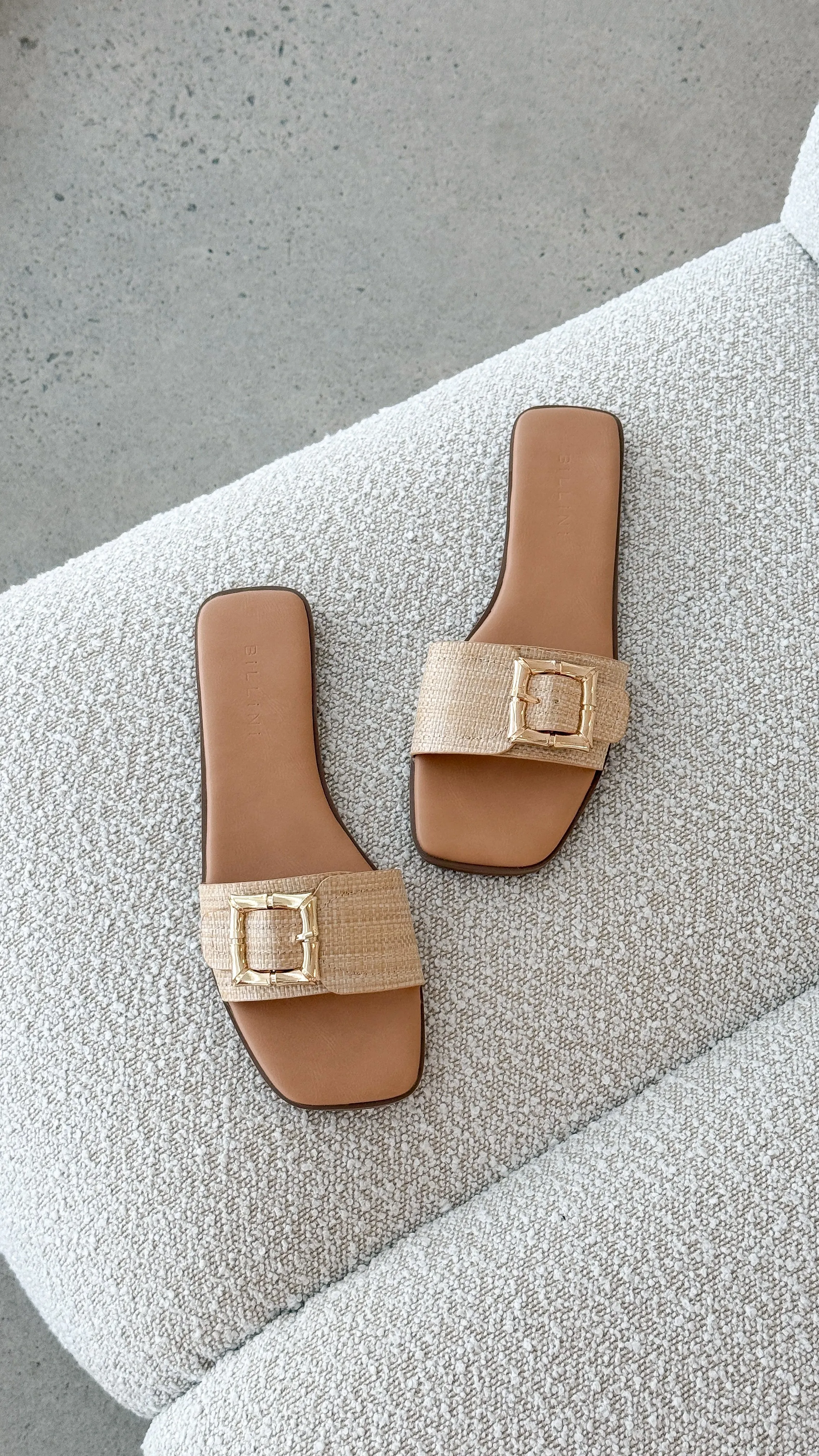 Xabi Slides - Natural Raffia