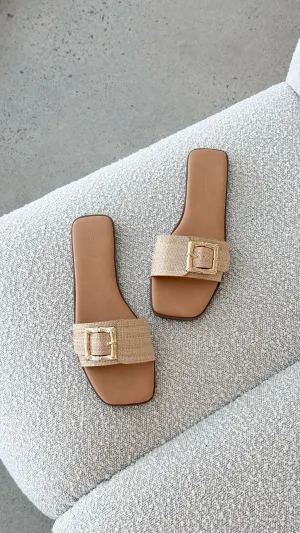 Xabi Slides - Natural Raffia