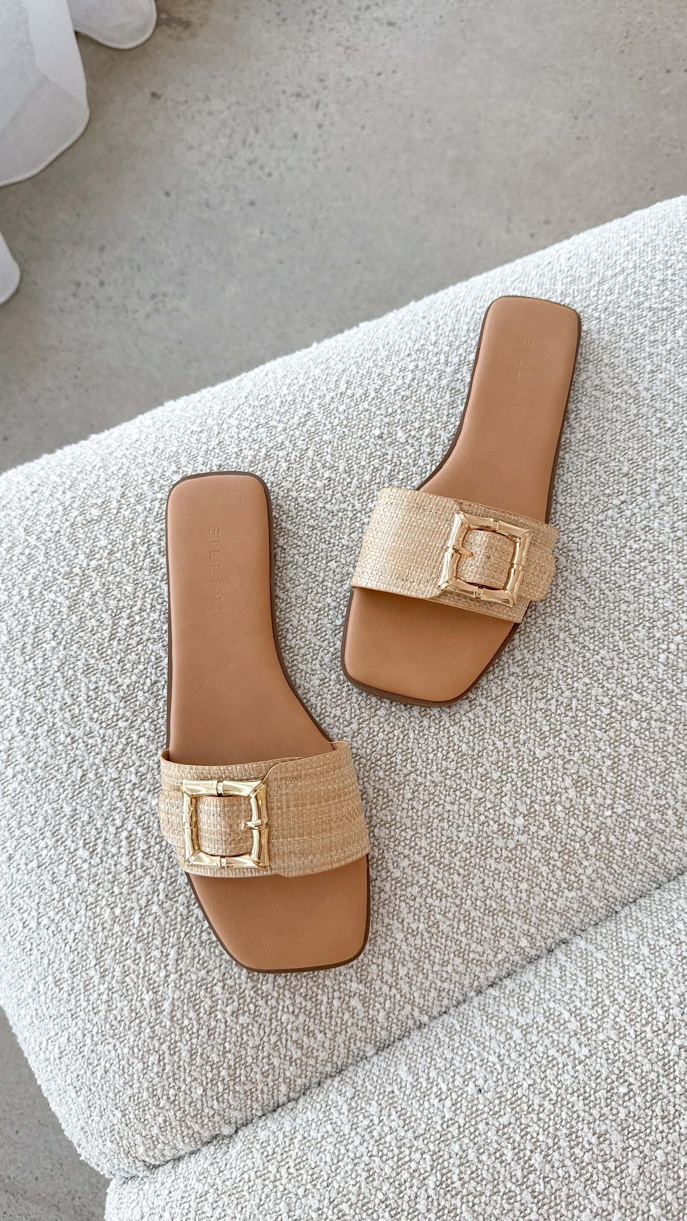 Xabi Slides - Natural Raffia