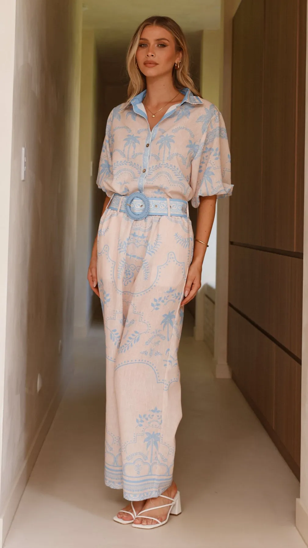 Xander Wide Leg Pants - Blue
