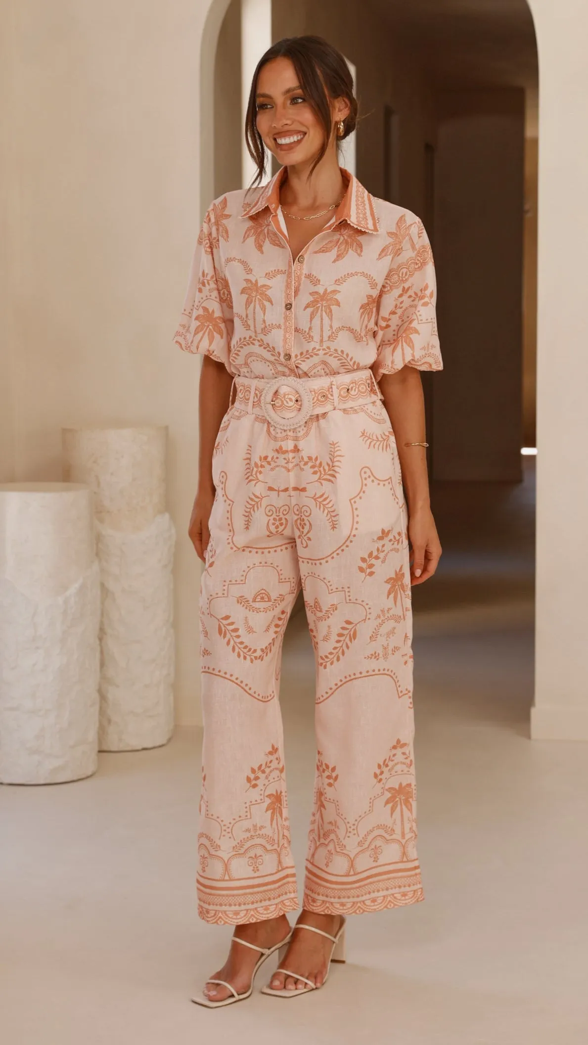 Xander Wide Leg Pants - Natural