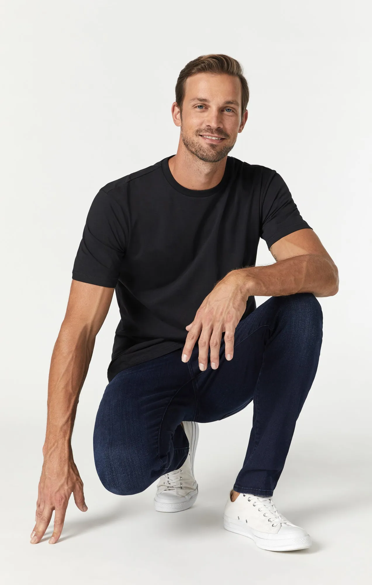 ZACH STRAIGHT LEG IN DEEP BLUE BLACK TONAL WILLIAMSBURG