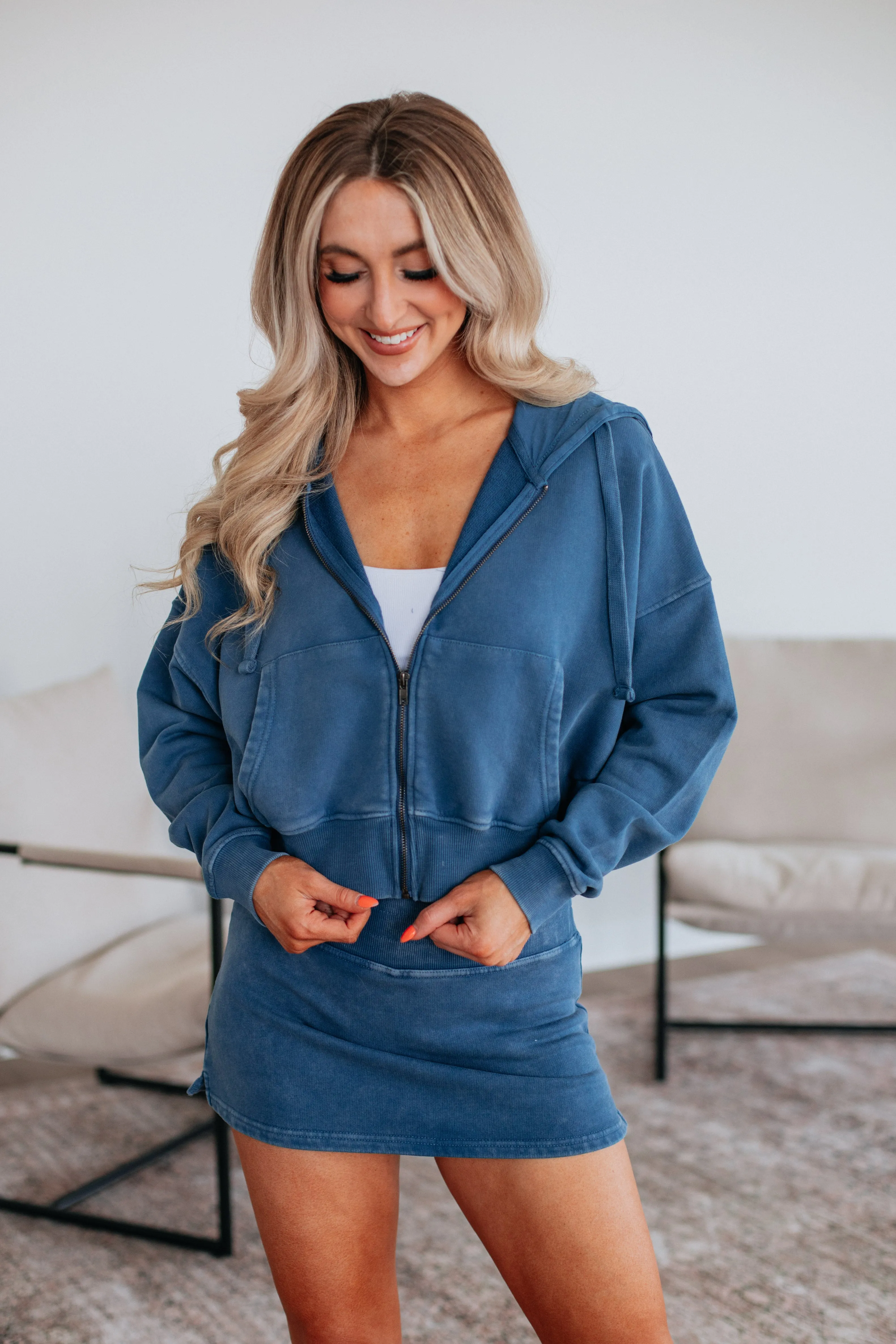 Zali Washed Jacket - Steel Blue