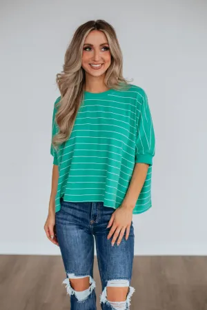 Zaria Striped Top - Seafoam