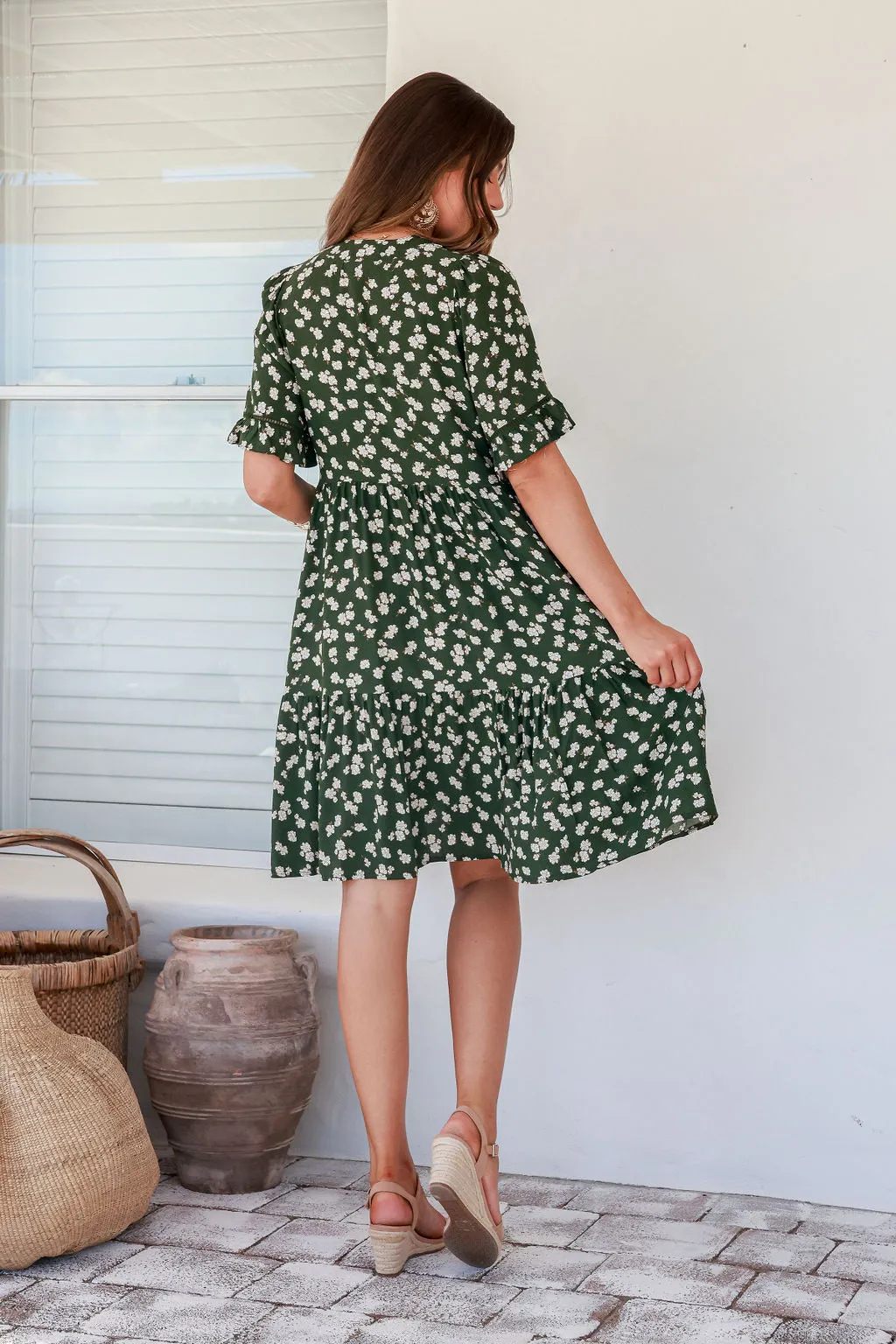 Zen Garden Misha Dress Green Floral
