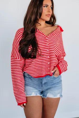 Zoelle Striped Cardigan - Cherry Mix