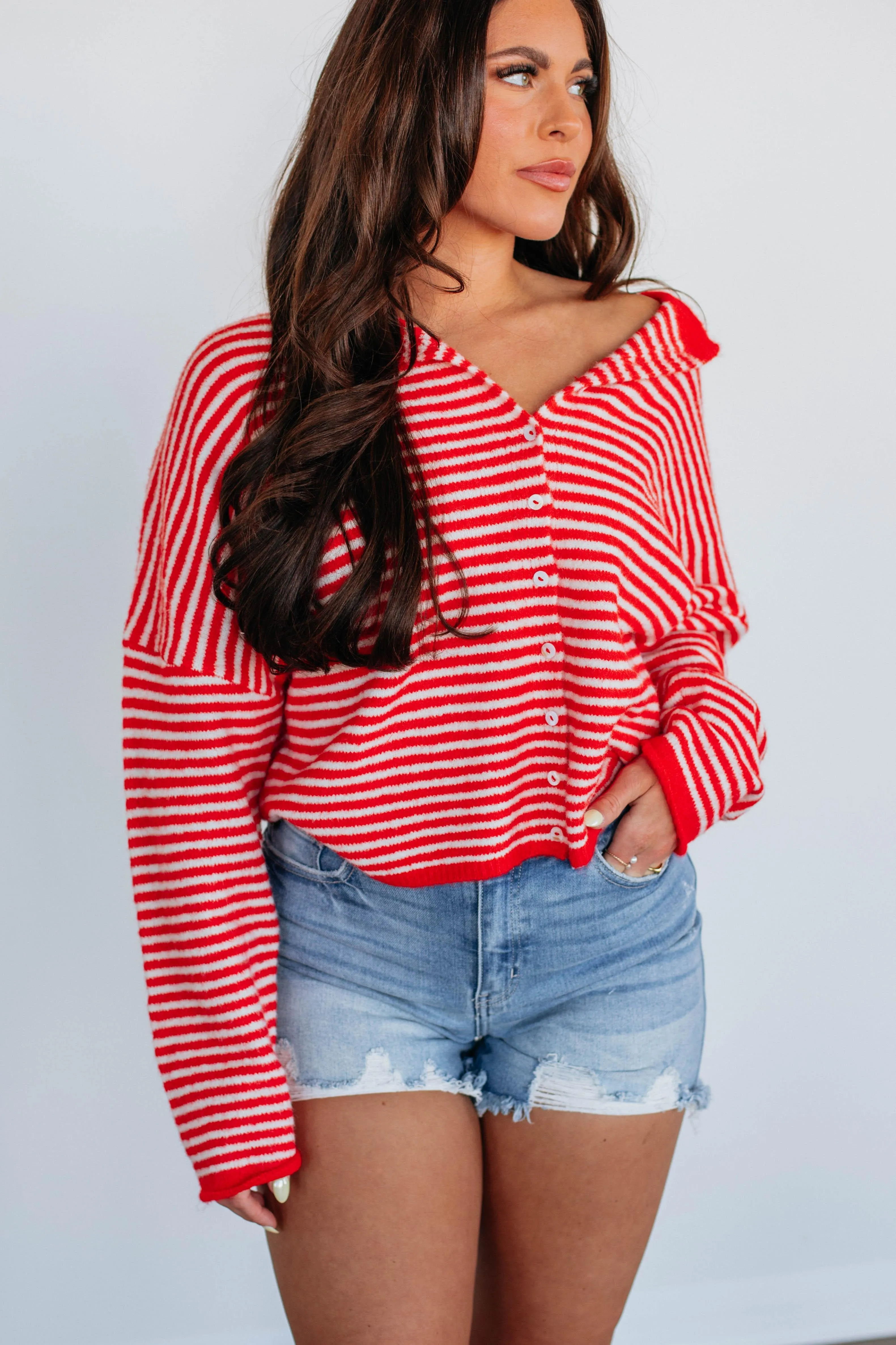 Zoelle Striped Cardigan - Cherry Mix
