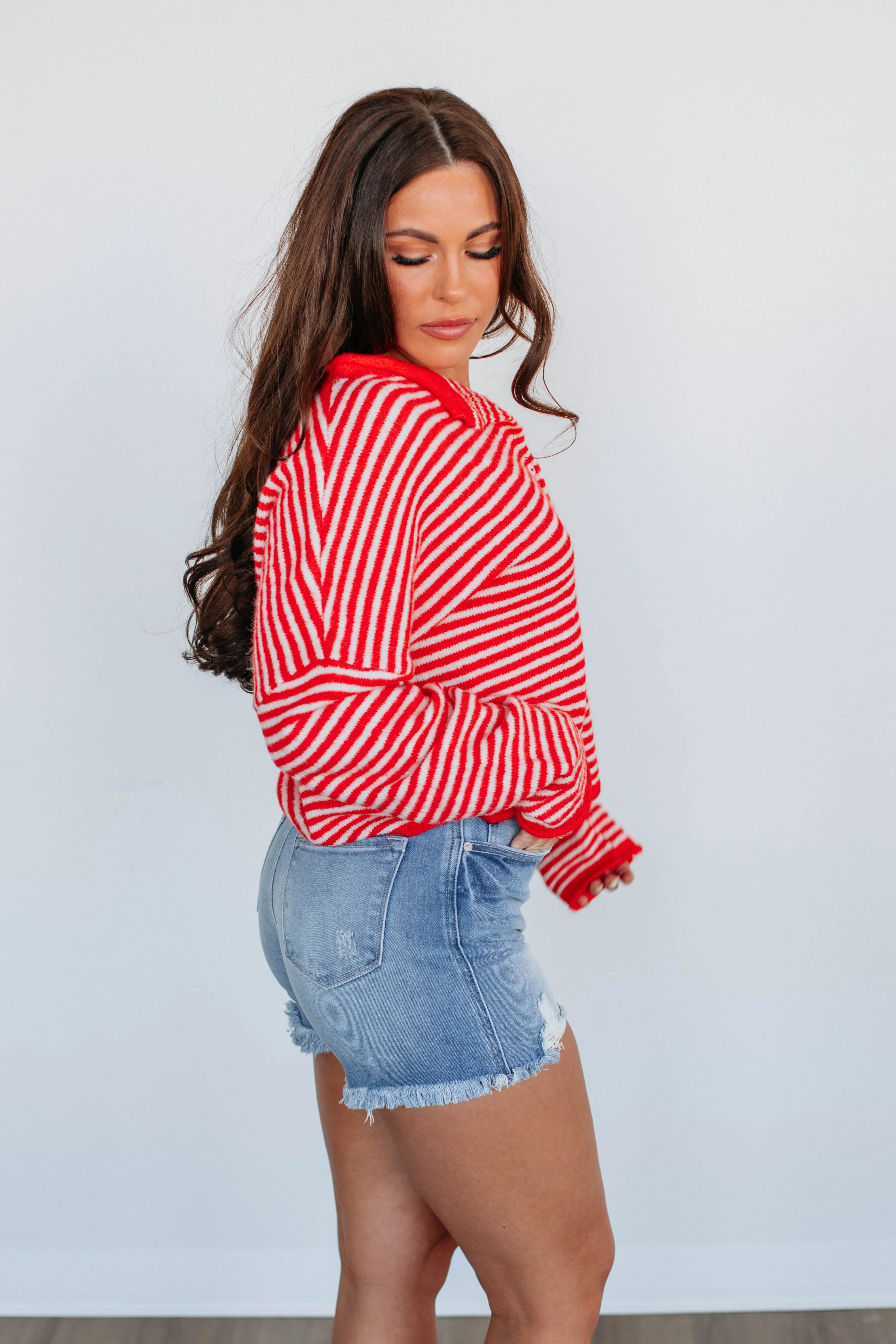 Zoelle Striped Cardigan - Cherry Mix