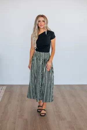 Zoya Striped Skirt - Black Mix
