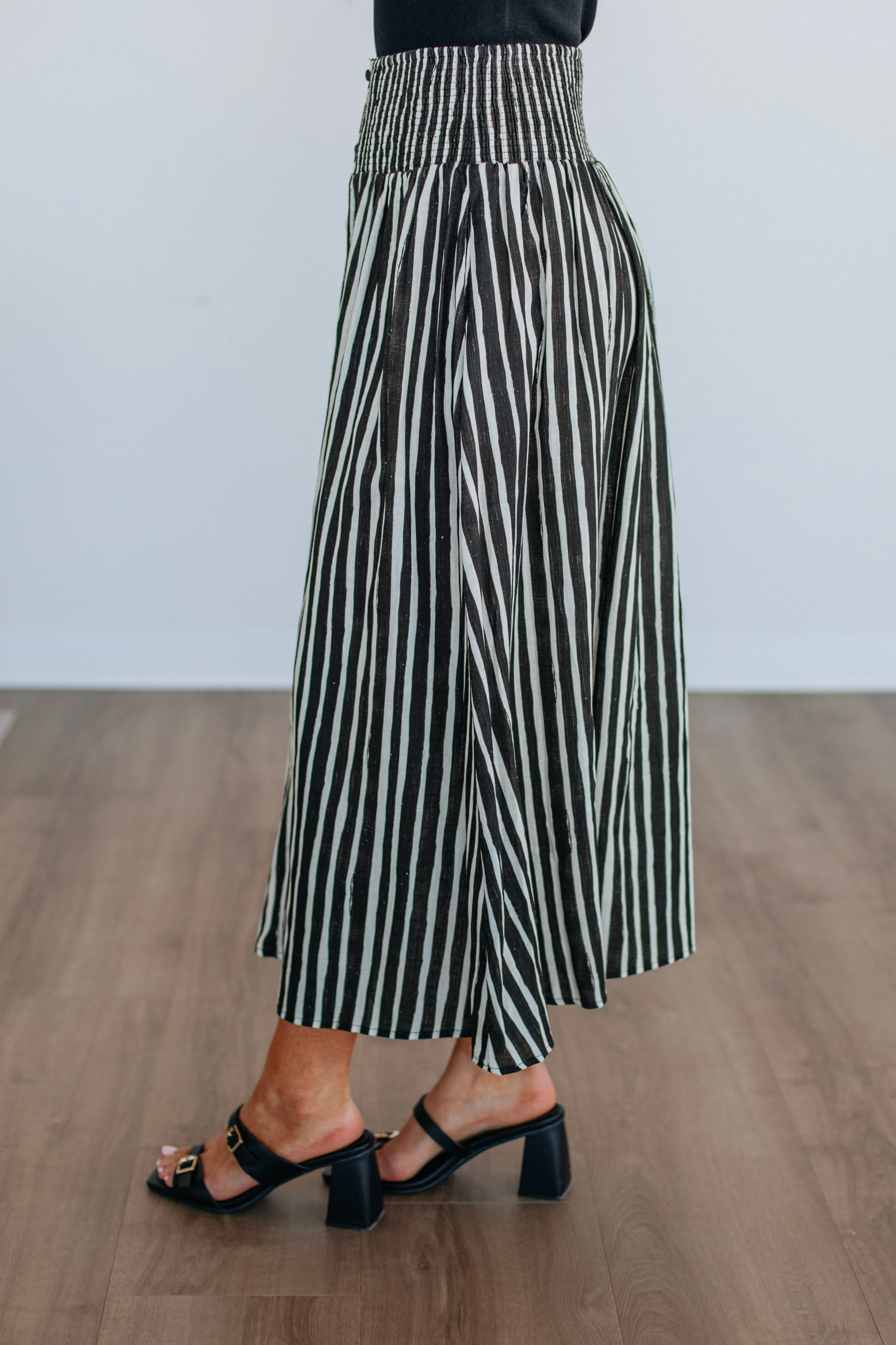 Zoya Striped Skirt - Black Mix