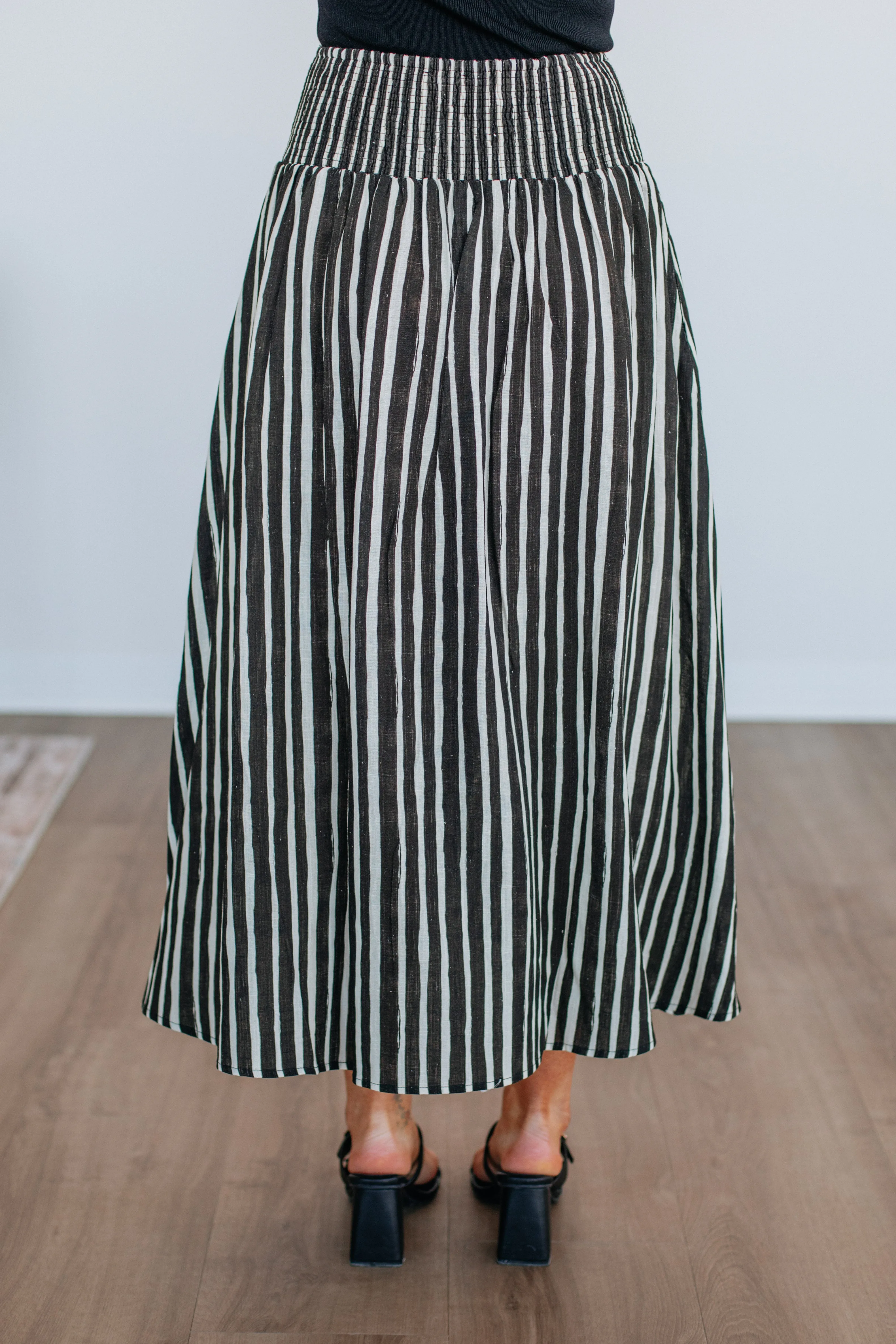 Zoya Striped Skirt - Black Mix