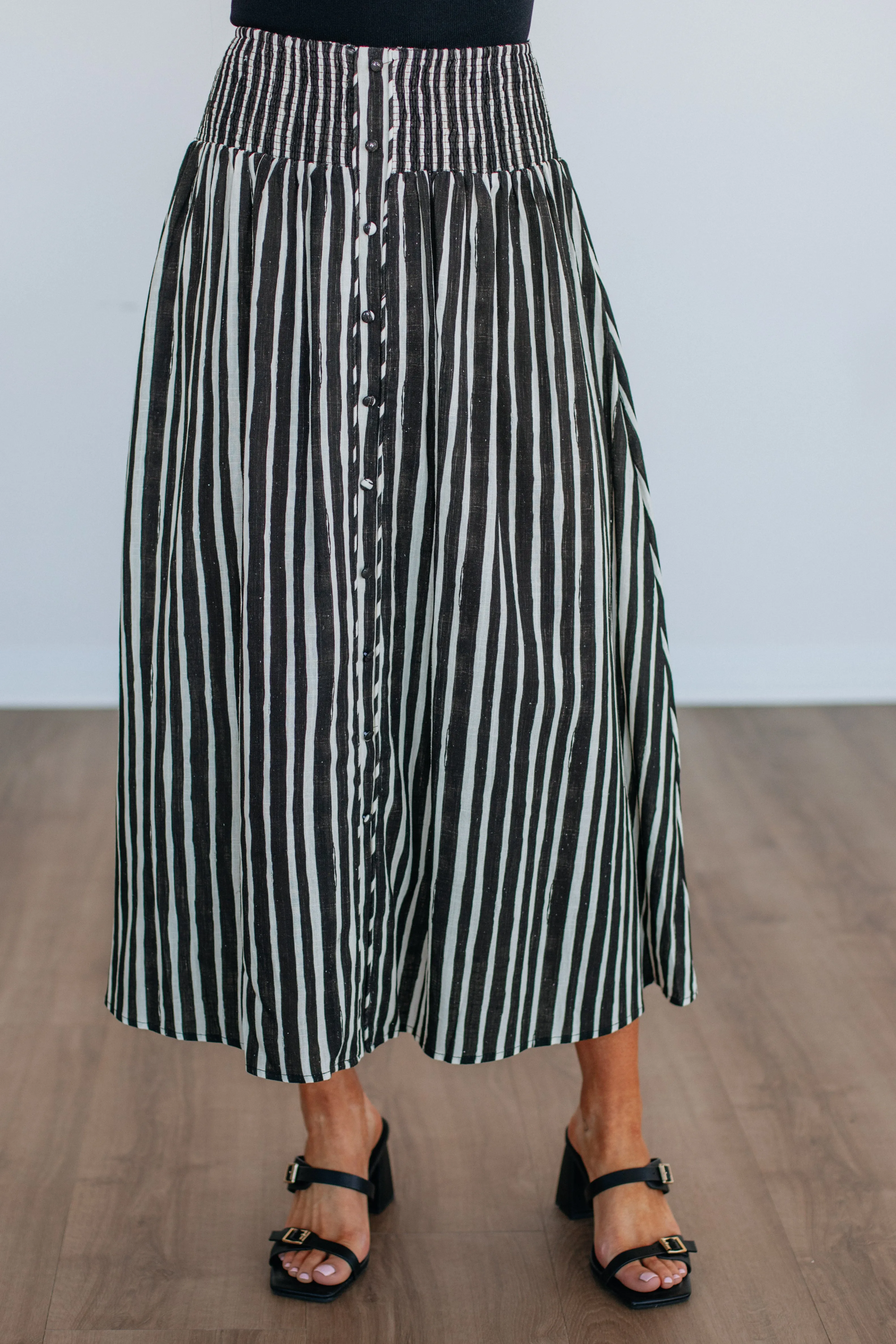Zoya Striped Skirt - Black Mix