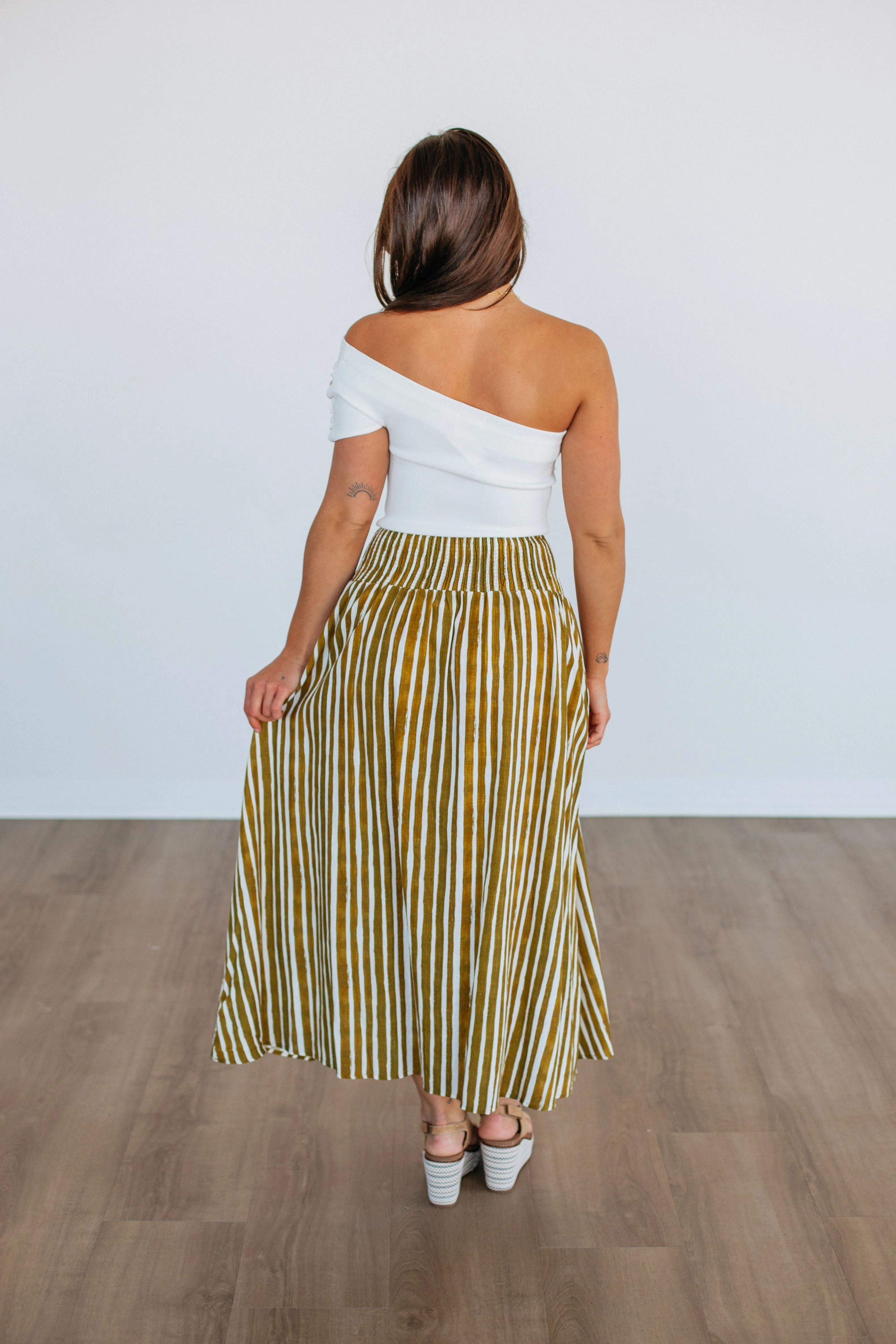 Zoya Striped Skirt - Lemongrass Mix